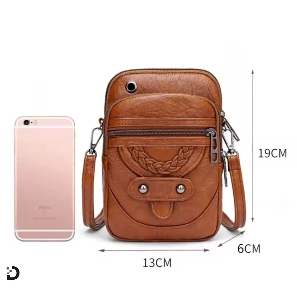 Dam Mobilväska – Crossbody Plånbok (Brun)