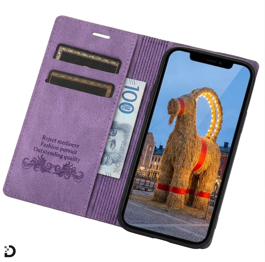 iPhone 14, 15, 16 Wallet Skal – Slim Plånboksskal