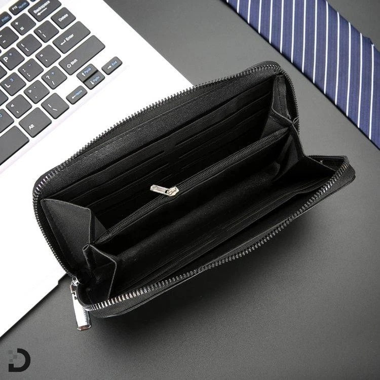 Herrplånbok i Croco PU-läder – Svart Slim Design