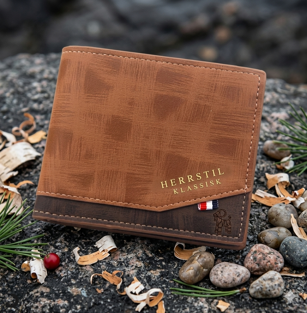 Herrplånbok – Business Slim Wallet (Brun PU)