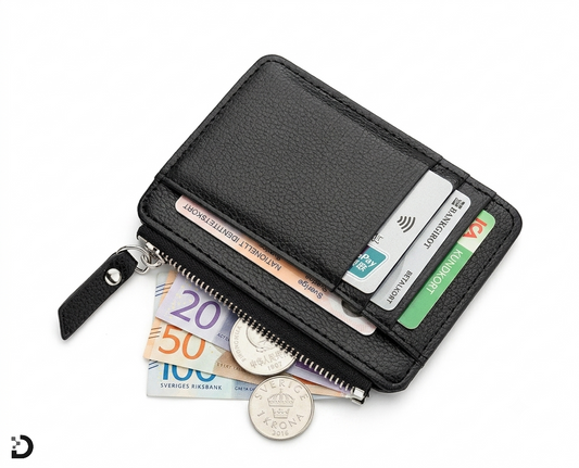 Mini Kortplånbok – Slim Card Holder med Dragkedja