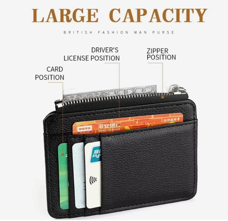 Mini Kortplånbok – Slim Card Holder med Dragkedja