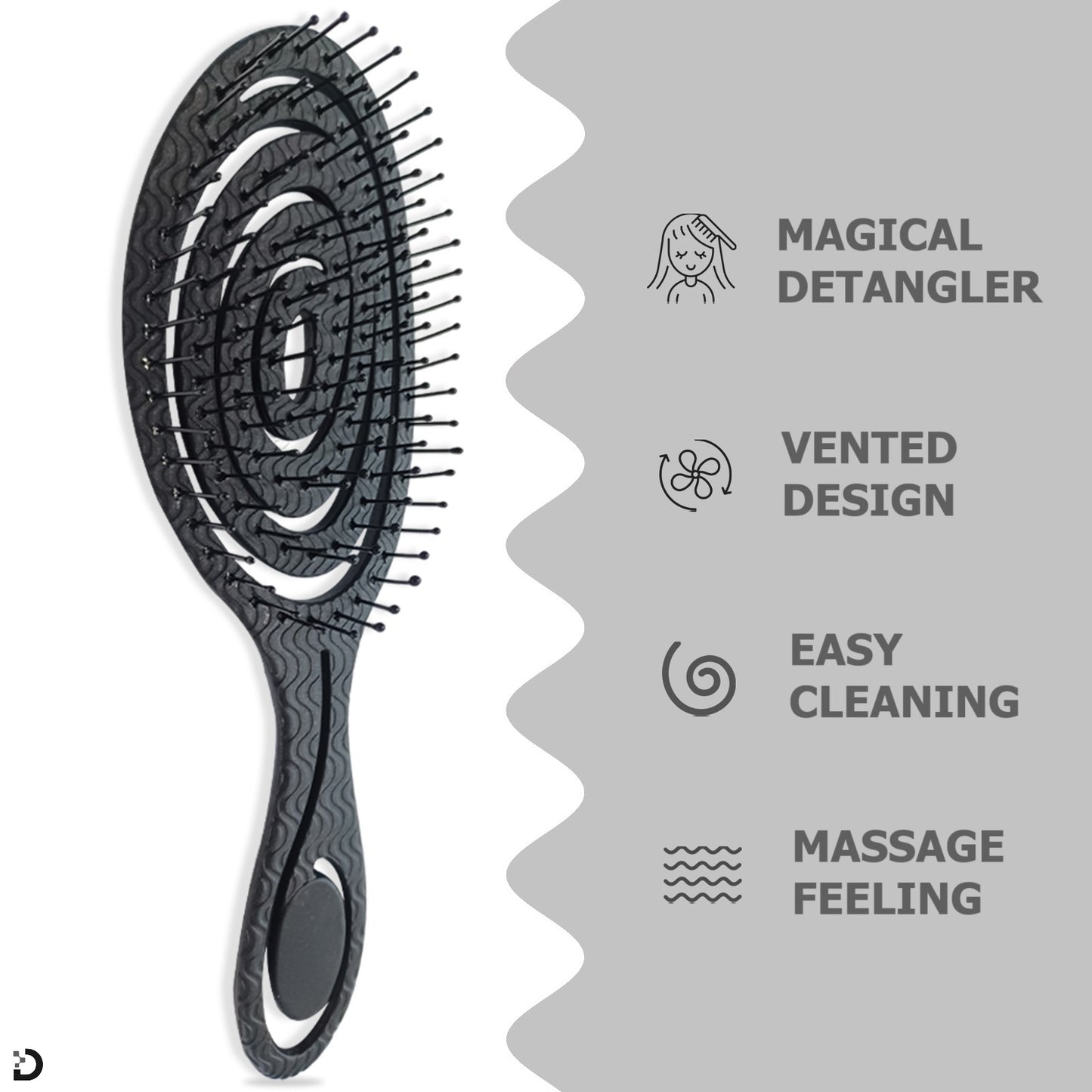Detangler Hårborste – Svart